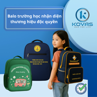 KOVAS Balo Trường Học Nhận Diện Thương Hiệu Độc Quyền
