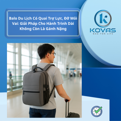 Balo du lịch có quai trợ lực, đỡ mỏi vai - Balo Kovas