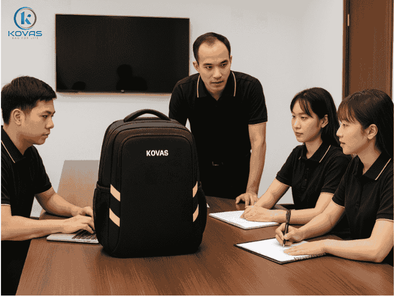 Balo in logo thương hiệu showroom laptop