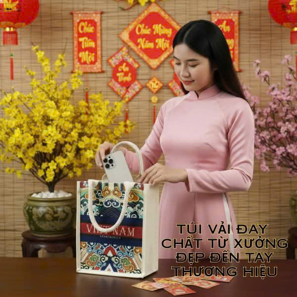 túi vải đay phối màu